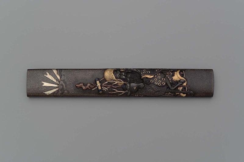 Kozuka with design of Jurojin and a deer