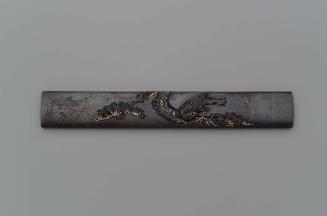 Kozuka with design of hawk in a pine tree