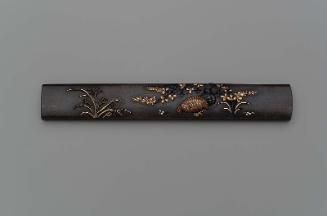 Kozuka with design of quails and early autumn plants