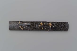 Kozuka with design of Endo Morito standing under a waterfall