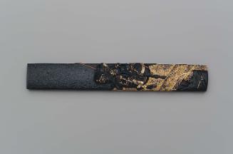 Kozuka with design of mounted Chinese warrior crossing a bridge