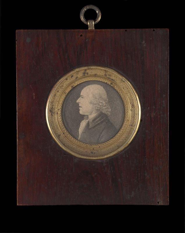 Profile of unknown male sitter (round, facing left)