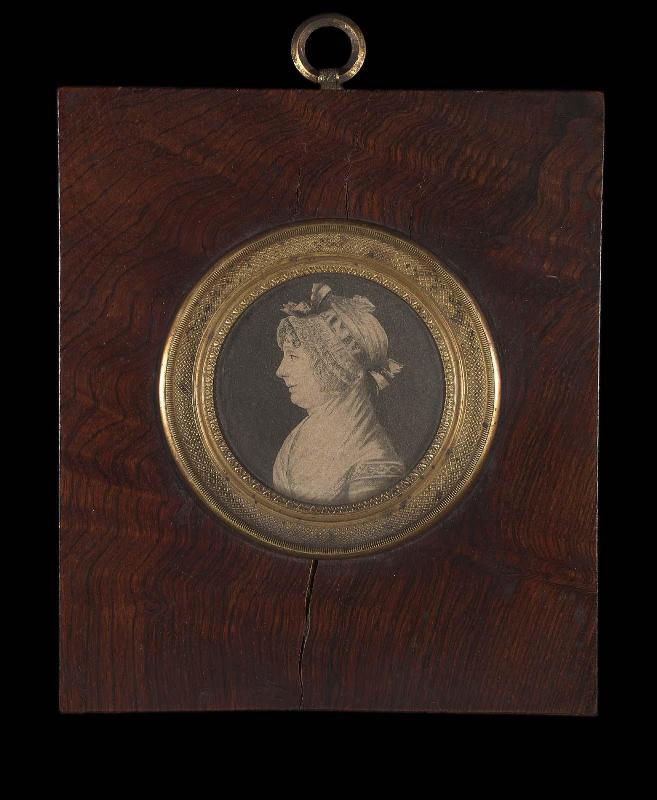 Portrait of a Woman in Profile (round, facing left)