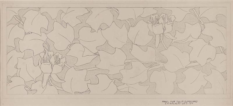 Cabinet  drawing no. 2 (tulip poplar motif)