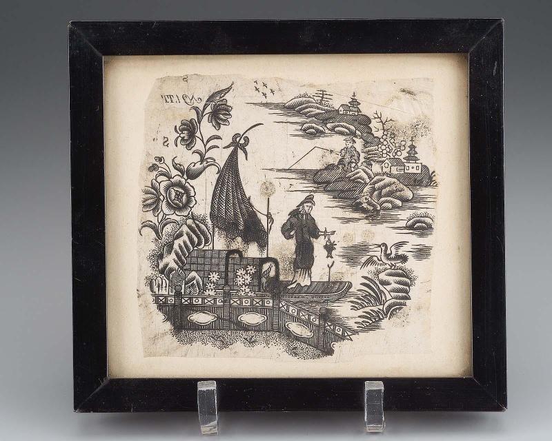 Chinoiserie design for transfer-printing