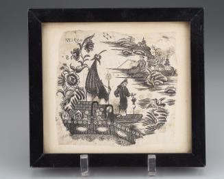 Chinoiserie design for transfer-printing