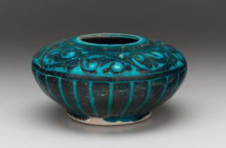 Bowl with black-under-turquoise