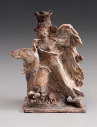 Oil flask (oinochoe in the form of Leda and the Swan
