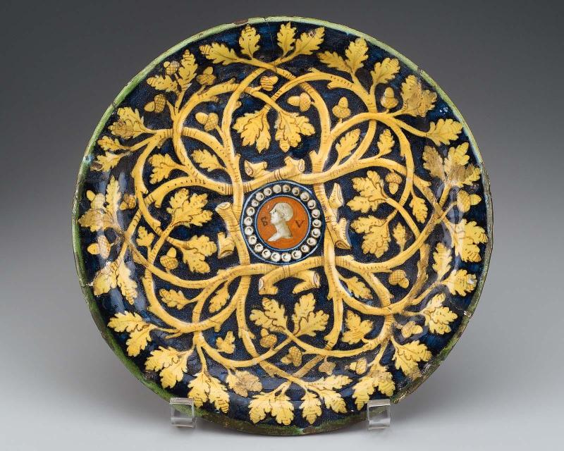 Plate with oak pattern (cerquate)