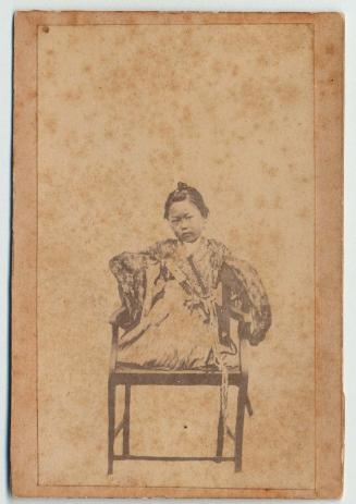 Portrait of an unidentified child in traditional Japanese attire