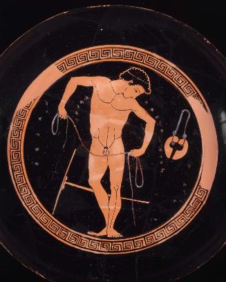 Drinking cup (kylix) depicting a boxer