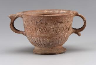 Early relief ware cup with two handles (scyphus)