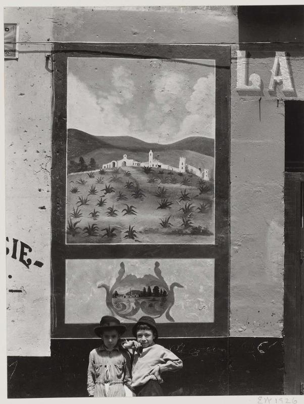 Two Children in front of a Pulqueria, Mexico