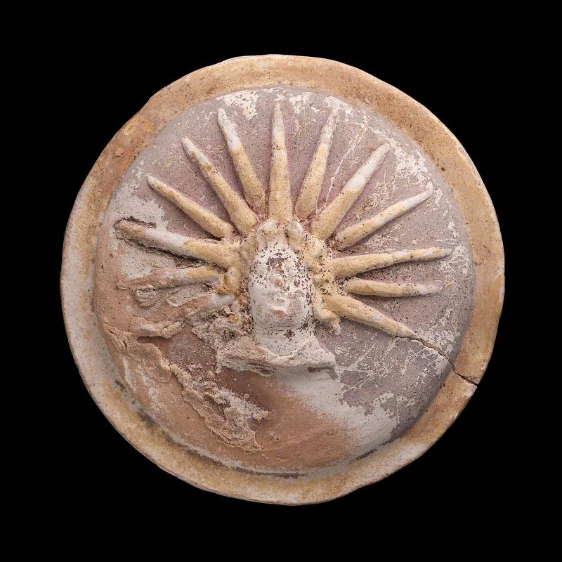 Shield with a head of Helios