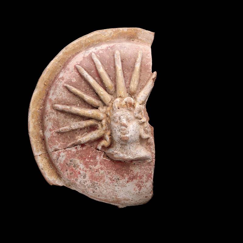 Shield with a head of Helios