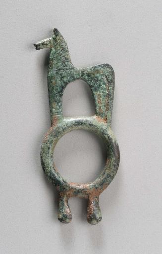Horse standing on ring