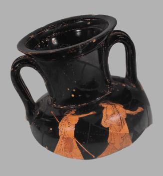 Two-handled jar (amphora) with Zeus pursuing a woman (Thetis?)