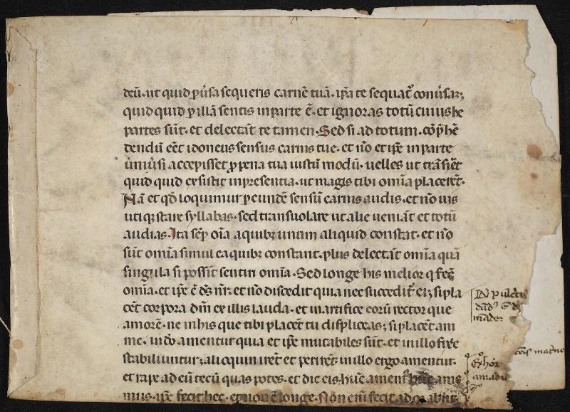 Partial Bifolium from The Confessions