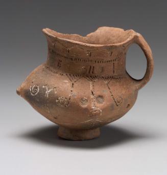 Cup with handle and projections from body
