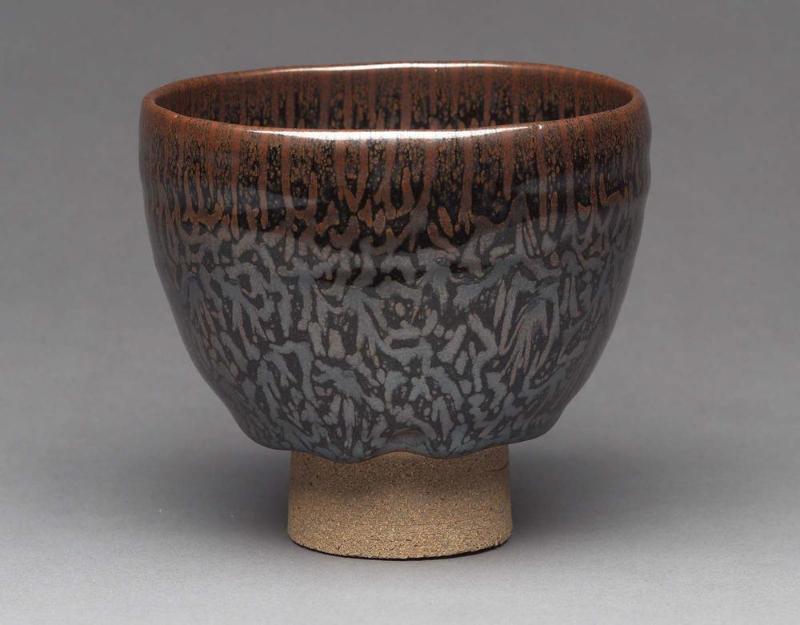 Tea bowl of the pine- tree tenmoku type