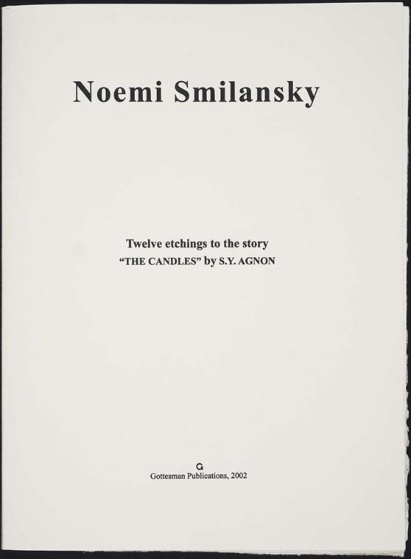 "The Candles" by S. Y. Agnon:  Chaim Apropo  (Plate 3)
Portfolio of twelve etchings in red cloth slipcase