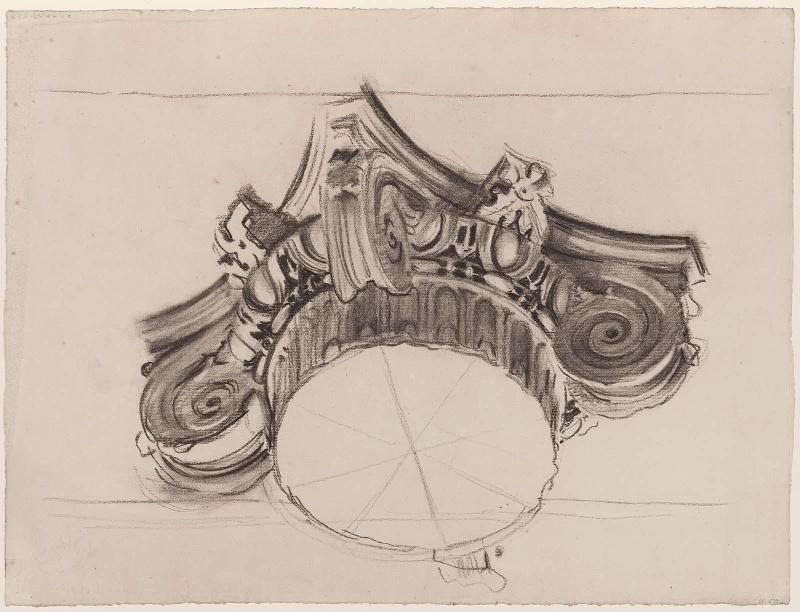 Sketch for Gog and Magog - Ionic Capital - Boston Public Library Murals