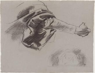 Sketch for Law - Drapery and Arm - Boston Public Library Murals