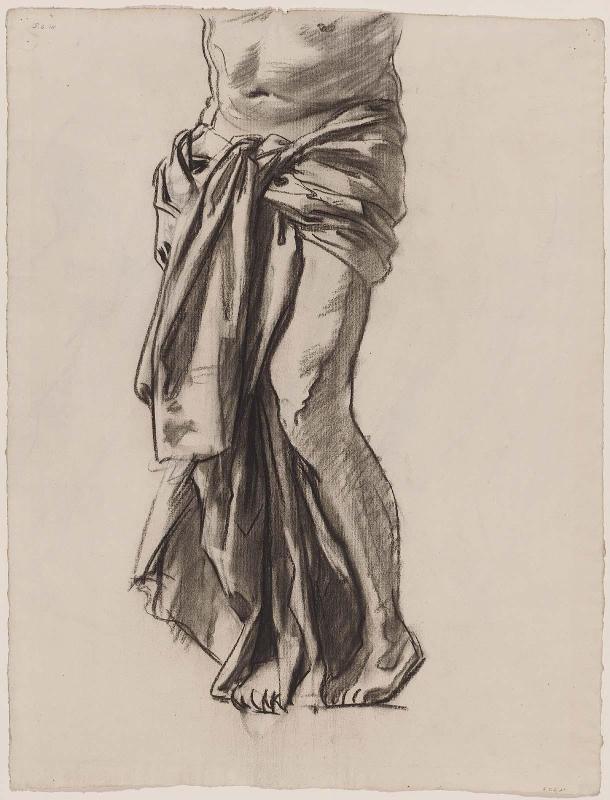 Double-sided drawing for Boston Public Library Murals

 a. (Recto) Sketch for the Sorrowful Mysteries - The Scourging

 b. (Verso) Study of Legs