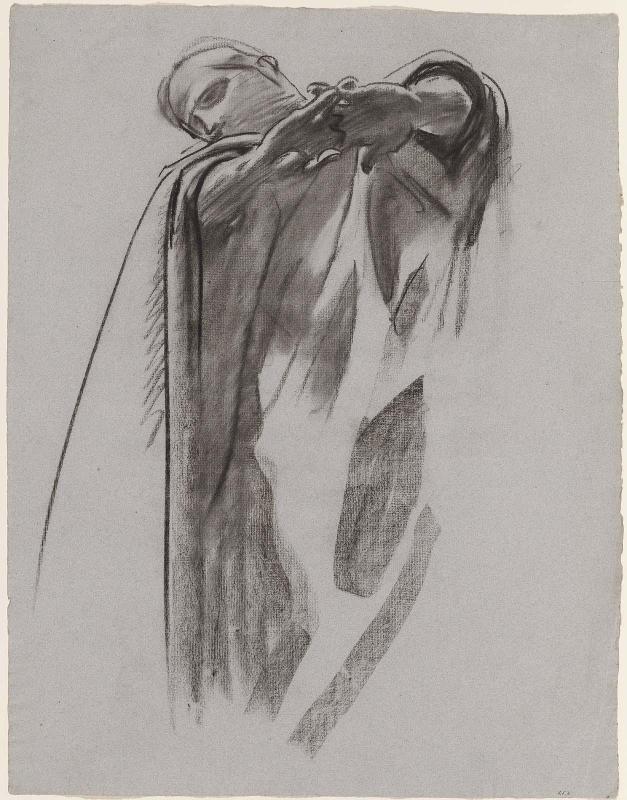 Sketch for the Sorrowful Mysteries - Draped Figure - Boston Public Library Murals