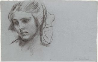 BPL—Israel and the Law lunette. Head Study for a Warrior Angel (Beatrice Stewart)