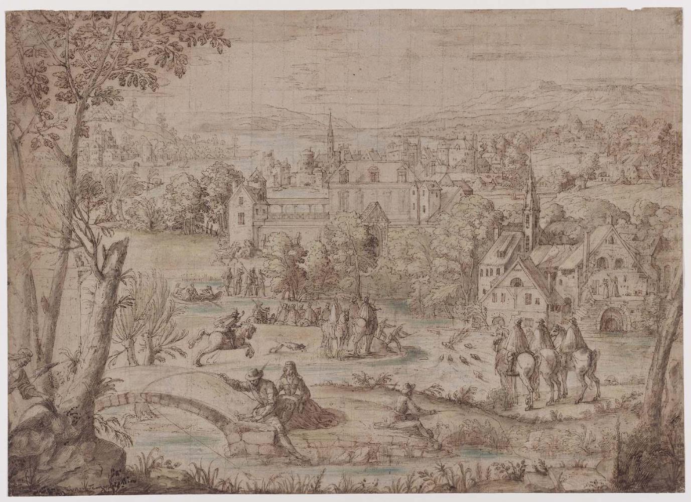 Landscape with Figures and Stag Hunt