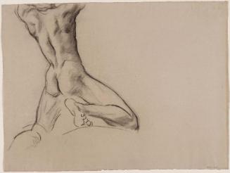 Sketch for Cartouche over Ganymede - Youth Kneeling - (MFA Rotunda)