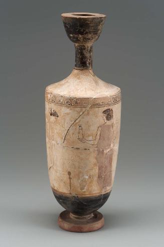 Oil flask (lekythos) with two women