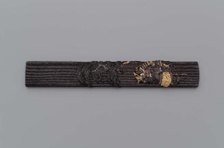 Kozuka with design of mounted samurai under a pine tree