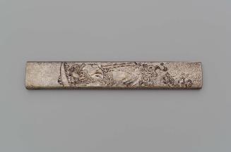 Kozuka with design of Shoki standing on a cloud