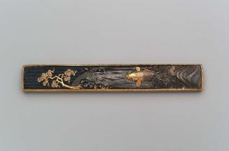 Kozuka with design of carp leaping up a waterfall