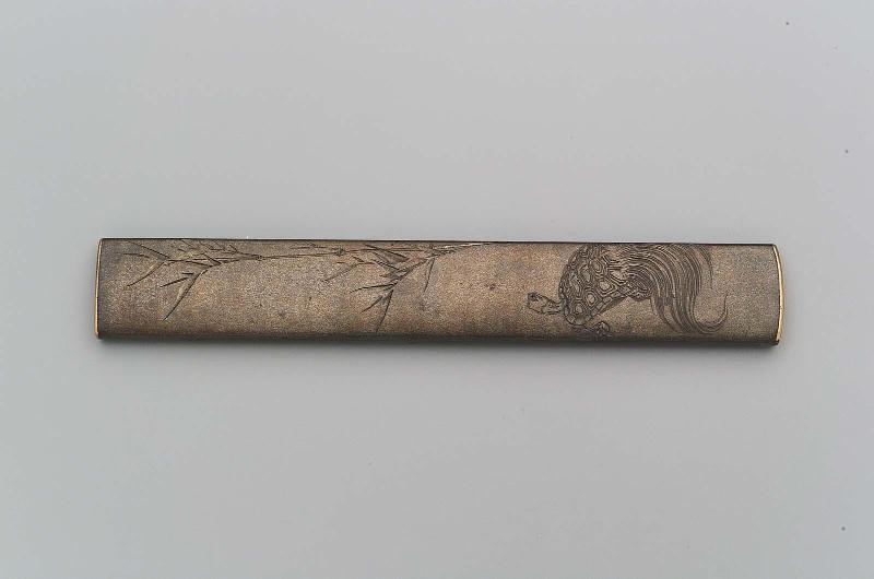 Kozuka with design of minogame and bamboo