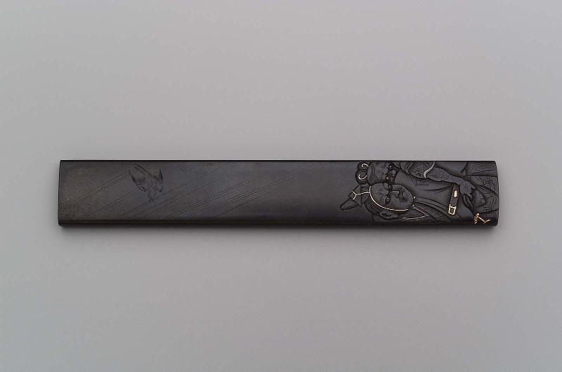 Kozuka with design of Soga no Goro being seized by Gosho no Goromaru