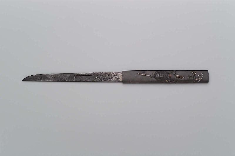 Kozuka blade with design of the Six Immortals of Poetry (Rokkasen) and their poems