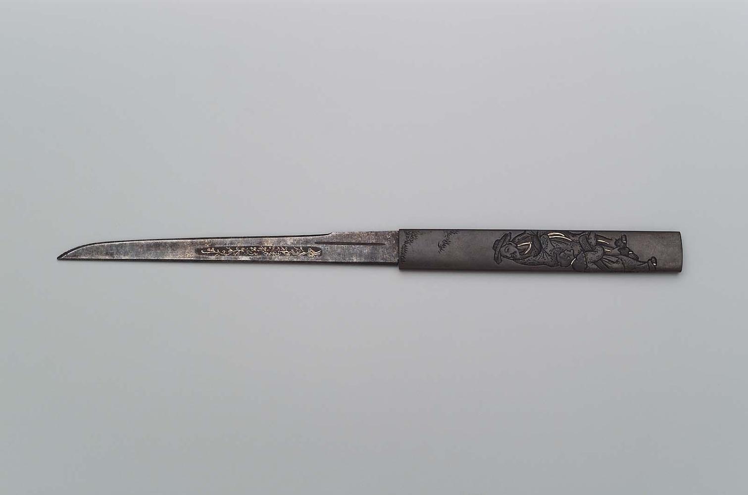 Kozuka with design of Chinese scholar and attendant