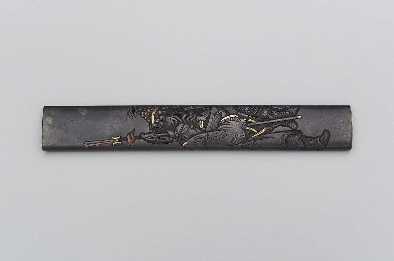 Kozuka with design of Chôhi and Gentoku (Zhang Fei and Xuande) from the Sangokushi (Sanguozhi)