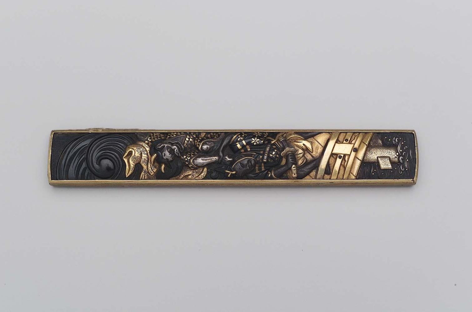 Kozuka with design of Watanabe no Tsuna attacked by the Rashomon Demon