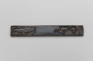 Kozuka with design of Rihaku (Li Bai) contemplating a waterfall