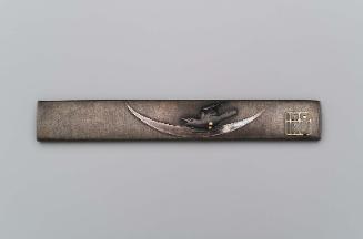 Kozuka with design of cuckoo and moon