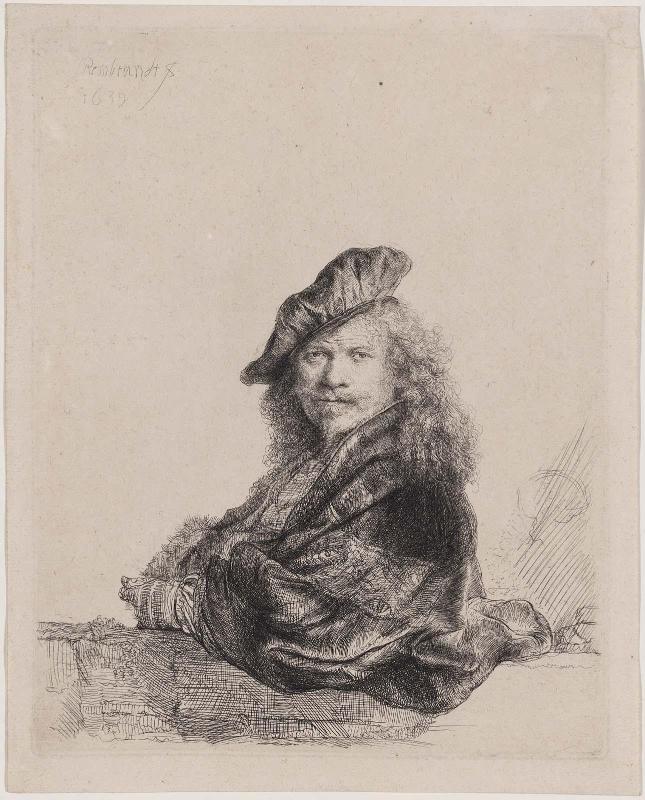 Self-Portrait Leaning on a Stone Sill