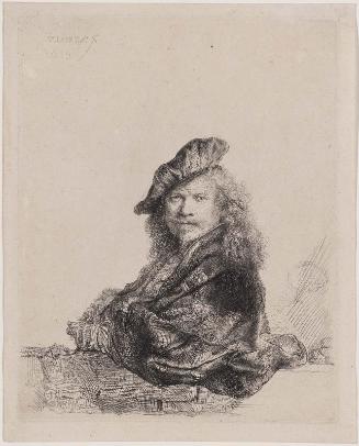 Self-Portrait Leaning on a Stone Sill