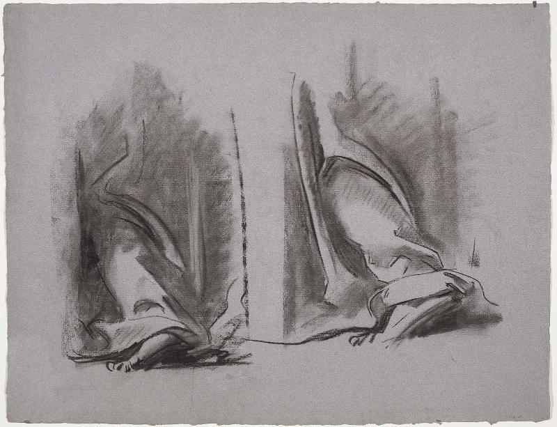 Sketch for the Joyful Mysteries, The Finding of Our Lord in the Temple - Drapery Study - Boston Public Library Murals