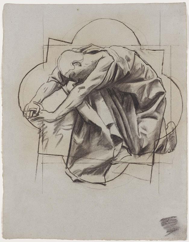 Sketch for the Sorrowful Mysteries - The Agony in the Garden - Boston Public Library Murals