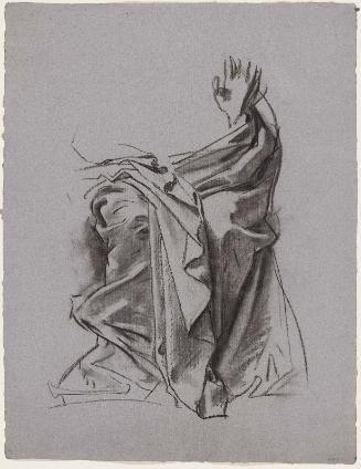 Sketch for the Joyful Mysteries, the Mother of God - Draped Figure - Boston Public Library Mural