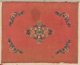 Fragment of silk satin embroidery